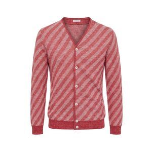 Malo Red Linen Men Men's Cardigan